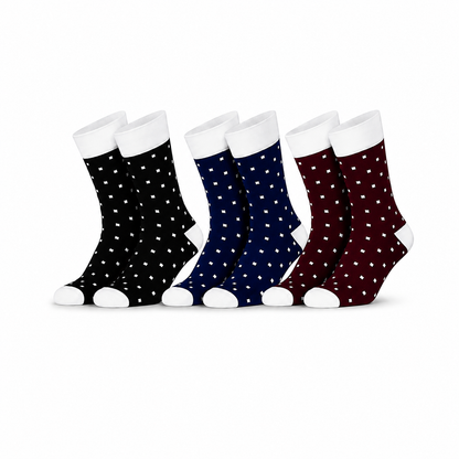 Men's Cotton Crew Black, Blue and Maroon 3-Pack | Soft Breathable