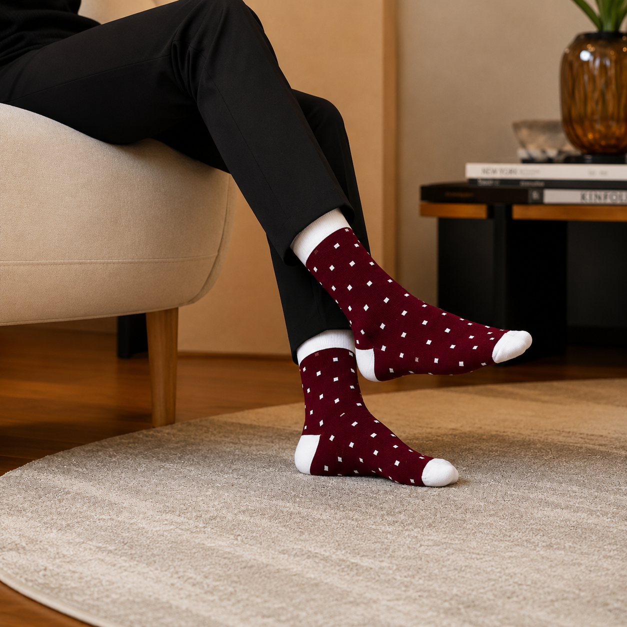 Men's Cotton Crew Black, Blue and Maroon 3-Pack | Soft Breathable
