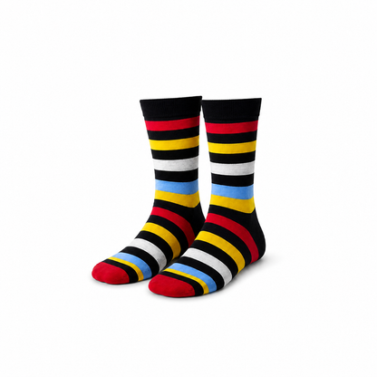 3-Pack Men's Cotton Crew Socks Multi colored | Soft Breathable