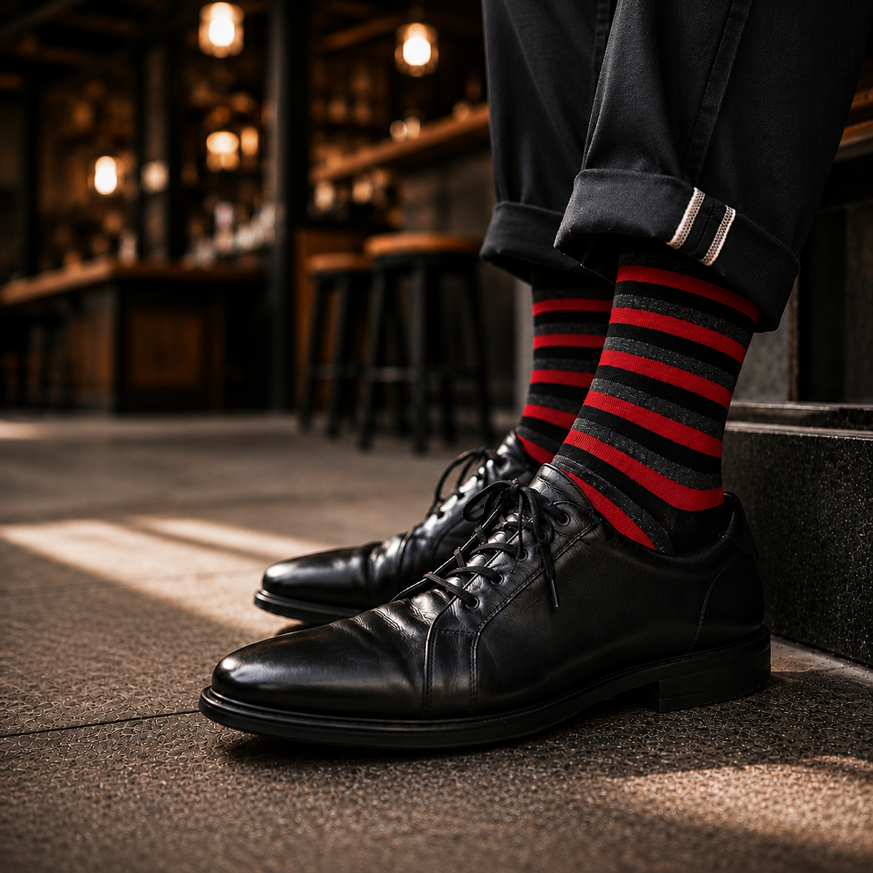 Men's Cotton Crew Socks 3-Pack | Soft Breathable Striped Socks