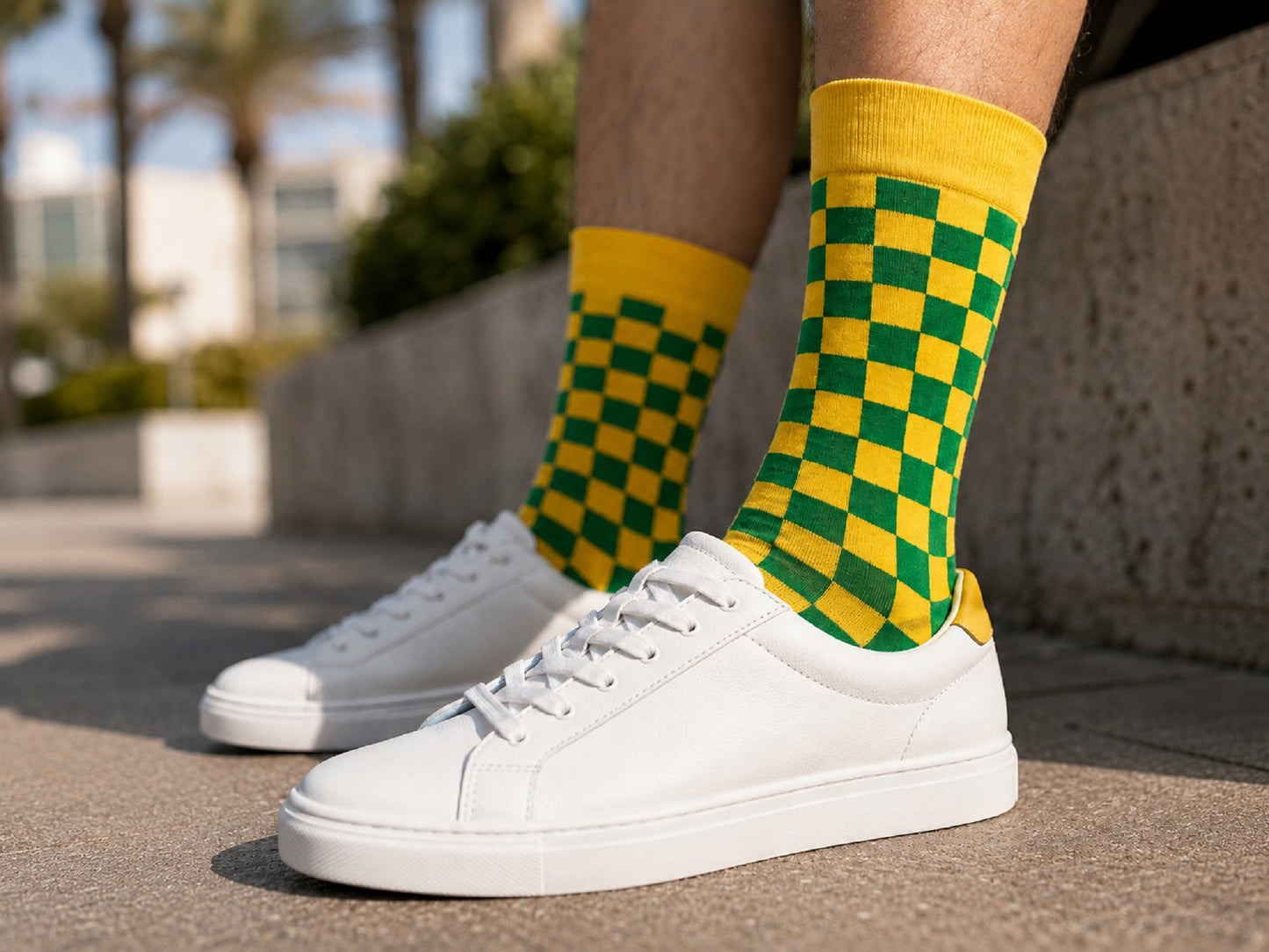Men's Cotton Checker Crew Socks 3-Pack | Soft Breathable Socks