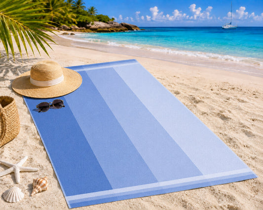 Renew Fibers Premium Cotton Blend Multi Shade Beach Towel | Soft & Absorbent