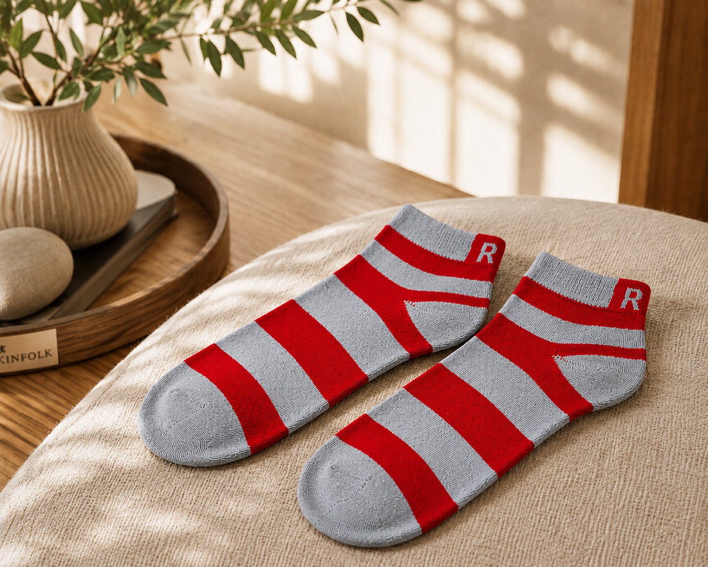 Striped Ankle Socks for Men | Soft Cotton Blend Casual Socks